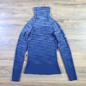Nike Pro Hyperwarm XS Blue Space Dye Gorpcore Long Line Thermal Top